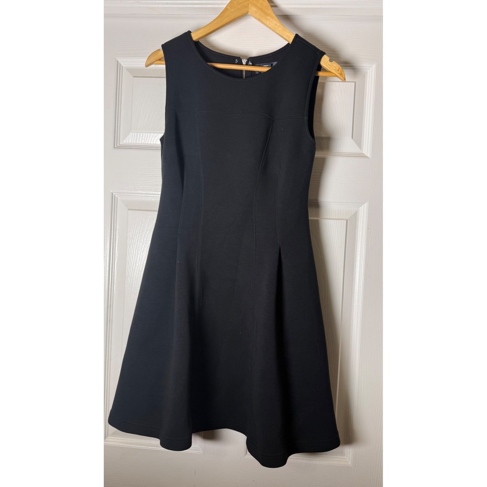 Maeve Anthropologie Fit and Flare Dress Womens MP Black Sleeveless Back Zip